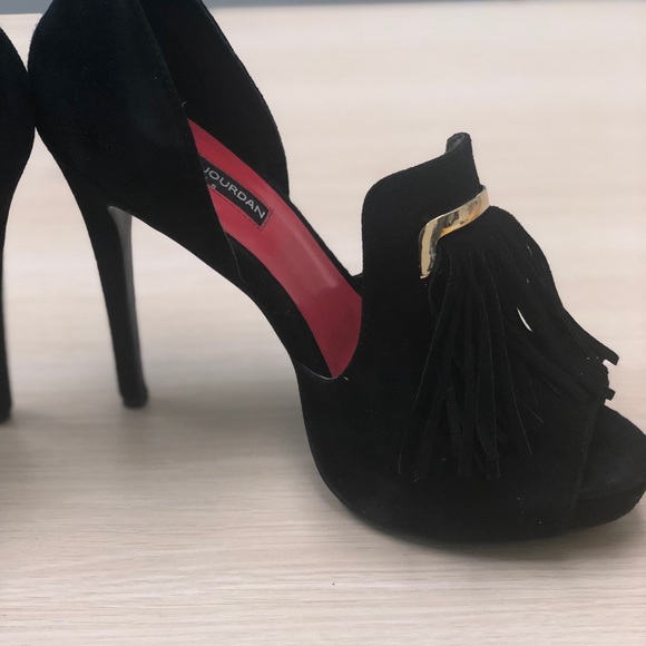 Charles Jourdan Peep Toe Tassel Heels, sz 8 - Picture 4 of 6